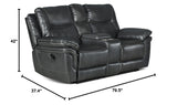 Upholstered Isabella Console Loveseat, Dual Cup-Holders, Living Room, Den, Game Room,