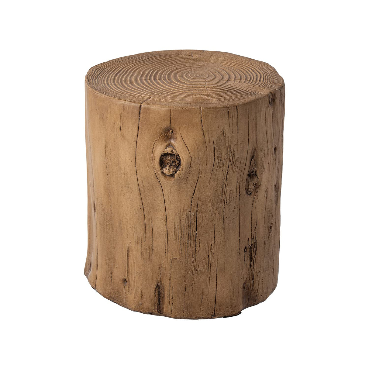 Concrete Outdoor Side TableSet of 2, 2 Piece Tree Stump Modern Round Coffee Table Accent Table