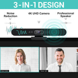 RayBit 4K Pro Audio and Video Conference Room Camera with Remote Control for Windows TV, AI-Powered HD Webcam with Microphone & Speaker for Desktop Computer/PC/Monitor/Laptop/Teams/Zoom/Skype