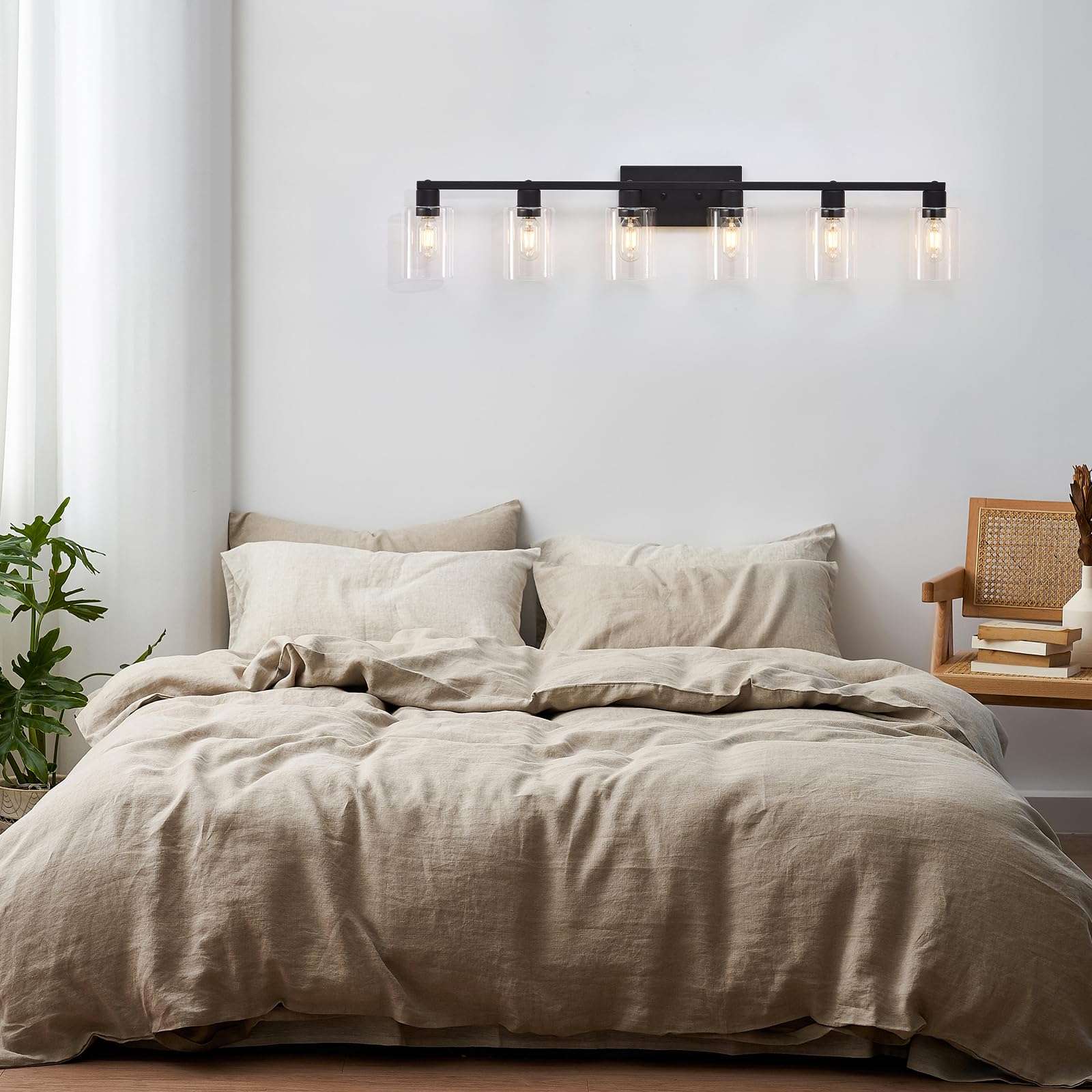 6 Light Bathroom Fixture, 6 Light Vanity Lights, Vintage Black Bathroom Vanity Light