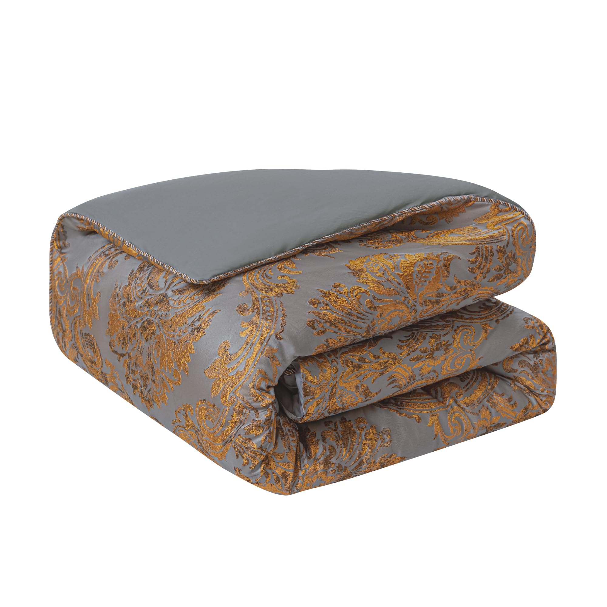 9-Piece King Comforter Set - European Jacquard Bedding with Shams & Bedskirt