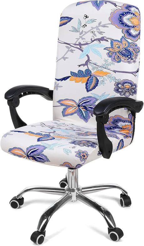 Stretch Printed Computer Office Chair Covers, Soft Fit Universal Desk Rotating Chair