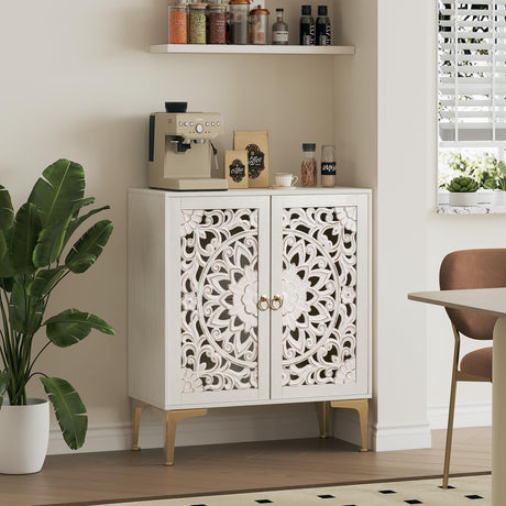 Accent Cabinet with Doors,Storage Cabinet with Gold Legs,Decorative Cabinet