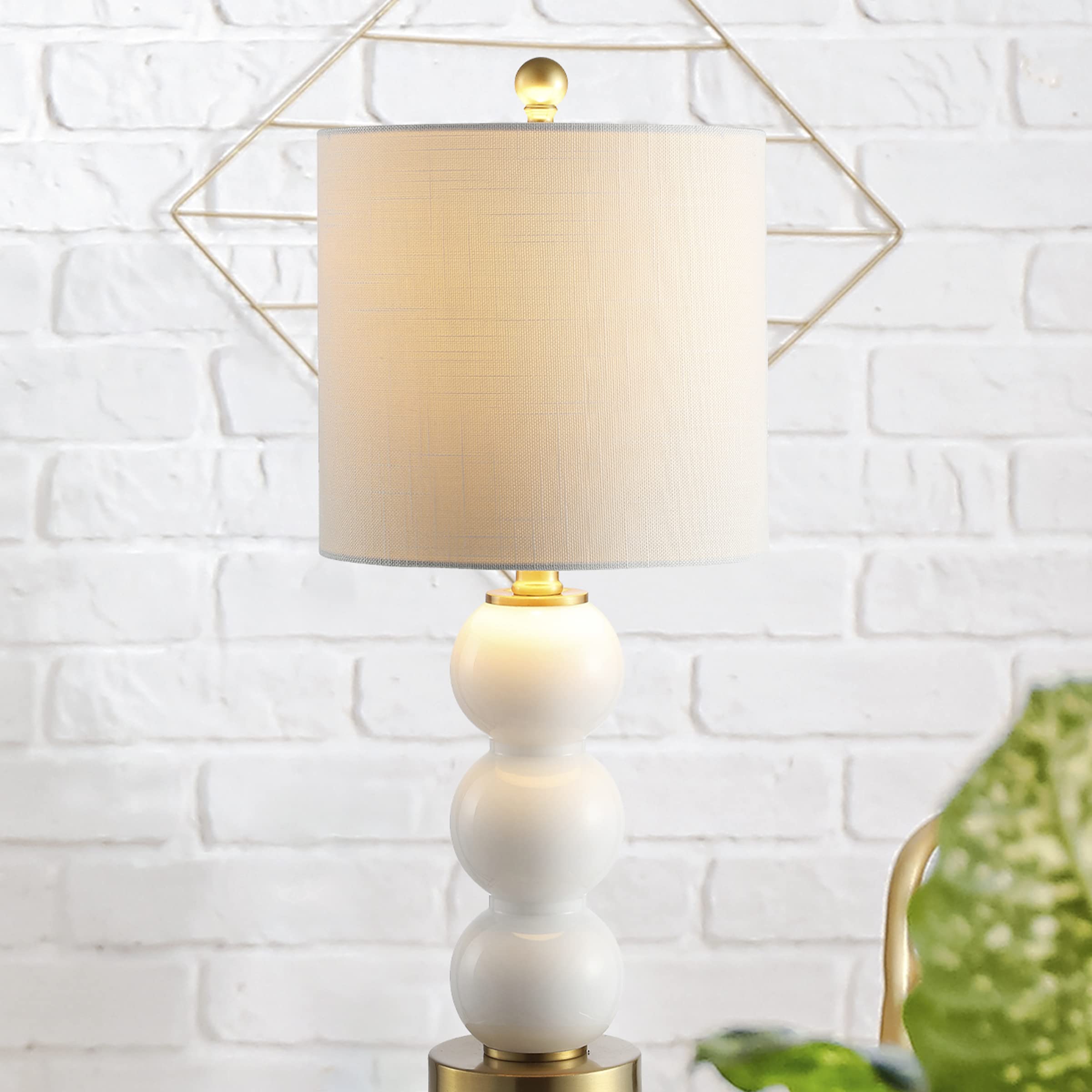 JYL1021A February 21" Glass/Metal LED Table Lamp Contemporary Bedside Desk