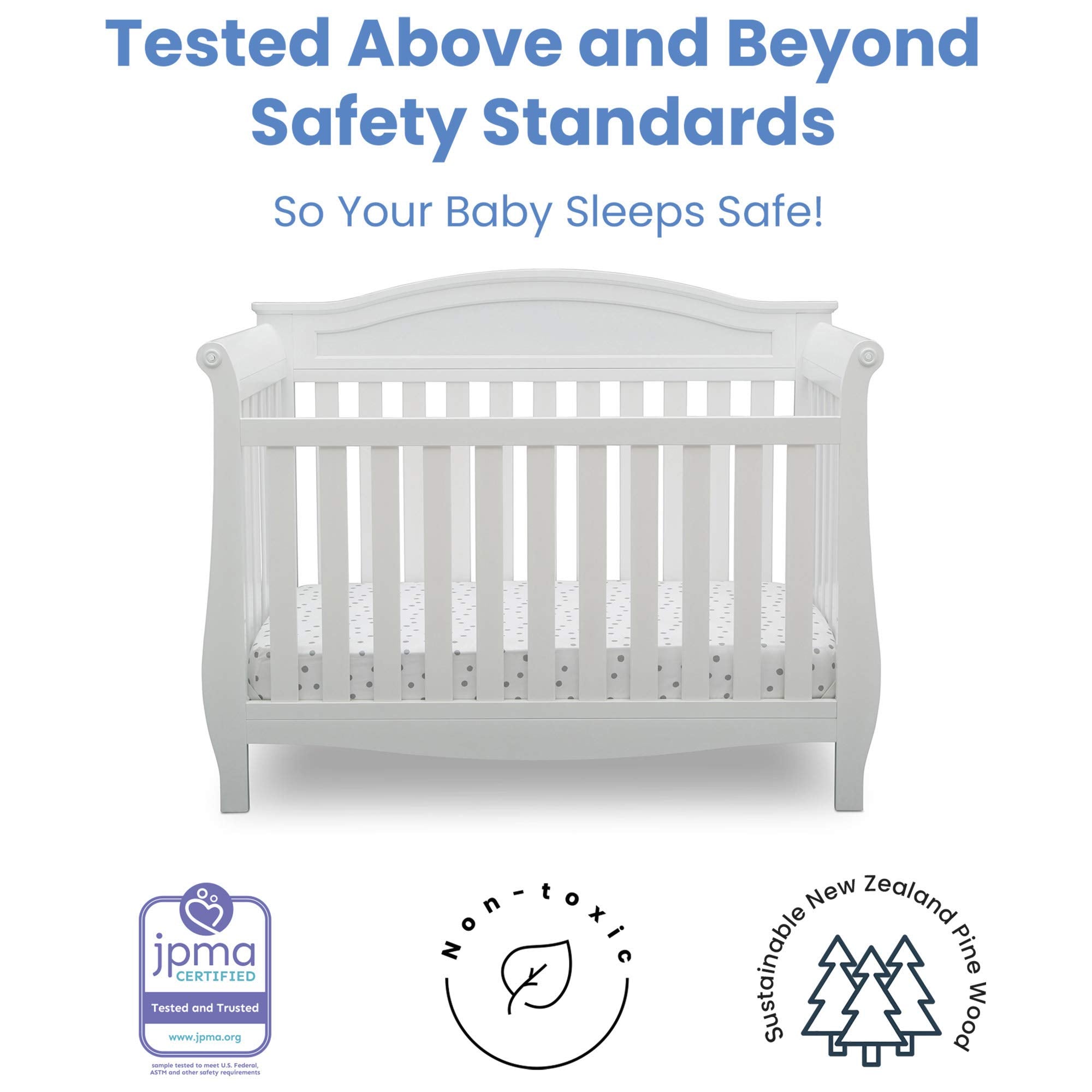 Lancaster 4-in-1 Convertible Baby Crib, Bianca White