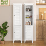 63" Tall Bathroom Storage Cabinet, Freestanding Narrow Linen Tower