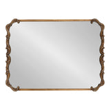 Brazelton Rounded Rectangle Ornate Traditional Mirror, 20 x 27, Gold, Ornamental Round Rectangular Classic Framed Wall Mirror