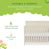 Bayfield 5-in-1 Convertible Crib in Glazed Brush White, JPMA, and Greenguard Gold