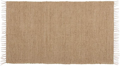Burlap Natural, Cotton, 27x48, Chindi/Rag Rug, Tan