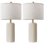 23" Ceramic Table Lamp Set of 2 - 3-Level Dimmable Farmhouse Bedside Lamps