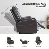 r Lift Recliner Chair for Elderly X Large with Premium PU Leather Lift Chair Electric Recliner Powered by OKIN Motor Side Pockets USB Charge Port Stainless Cup Holder Brown