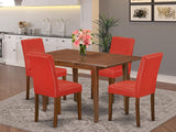 5-Piece Mahogany Dining Table Set with Butterfly Leaf