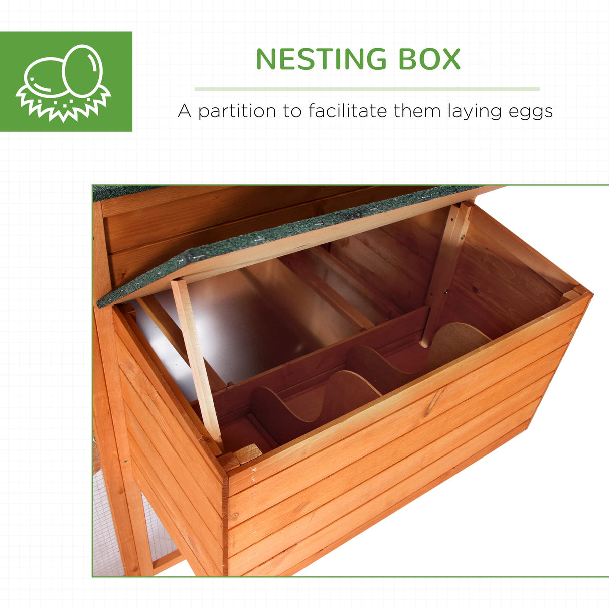 64" Large Wooden Chicken Coop Kit With Outdoor Run And Nesting Box