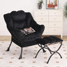 Modern Chair with Folding Footrest Lounge Accent Chai