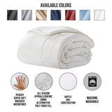 Microfiber Down-Alternative Solid Color Comforter - White - Full/Queen (90"x90")