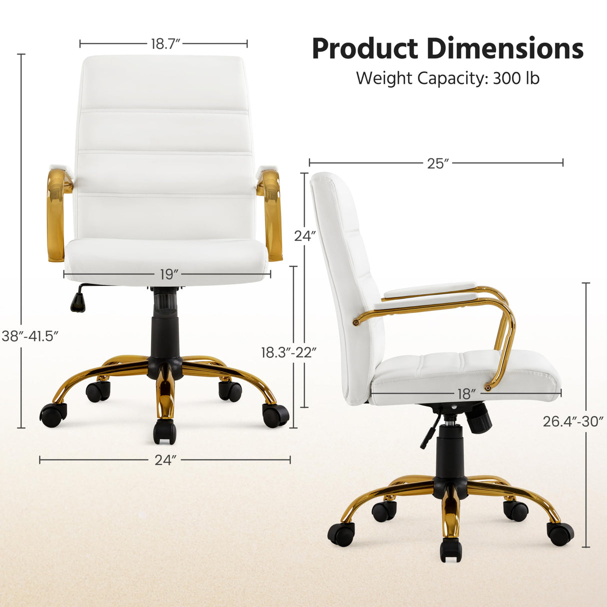Mid-Back Executive Office Chair with Lumbar Support