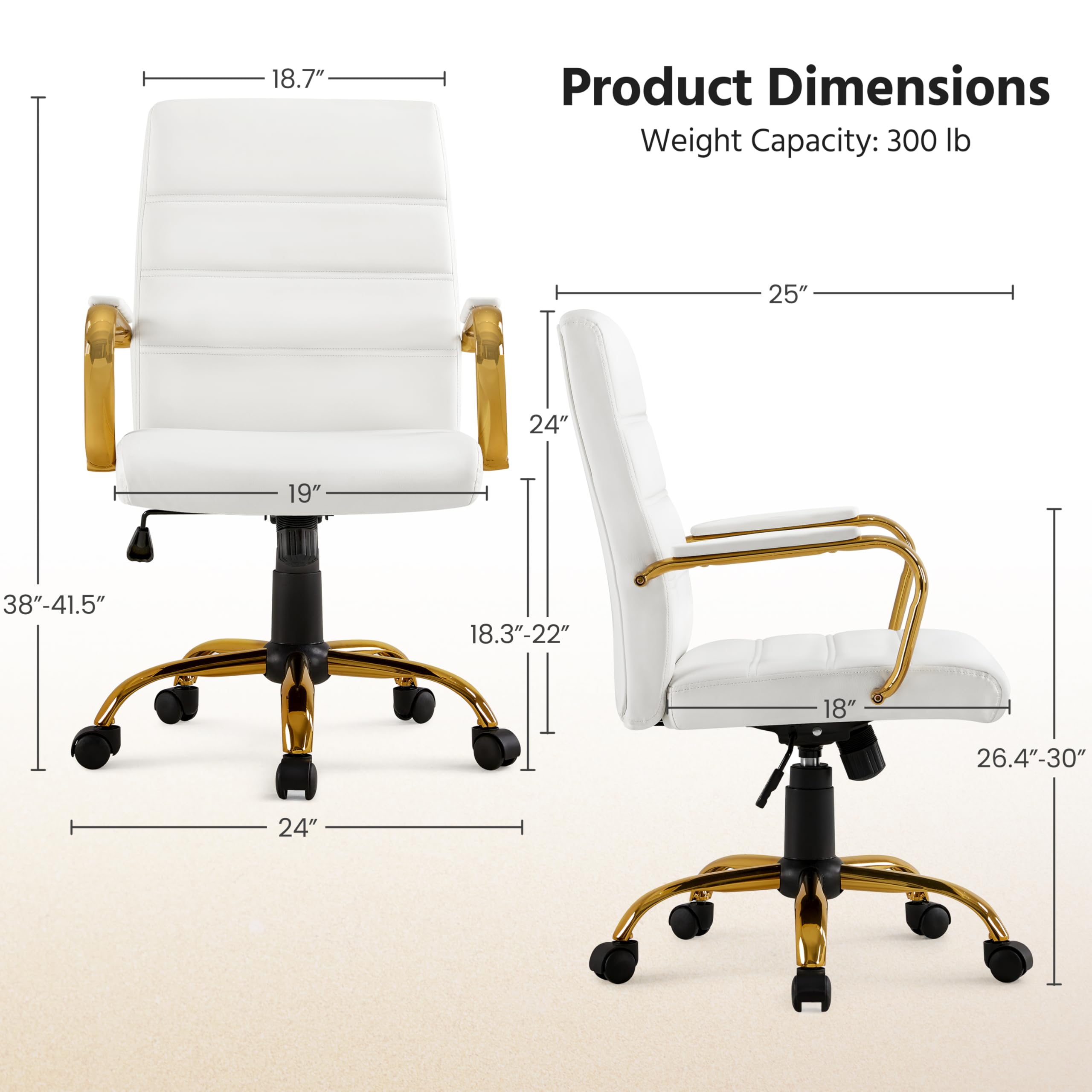 Mid-Back Executive Office Chair with Lumbar Support