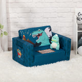 2-in-1 Flip Out Comfy Toddler Couch, Lovely Kids Chair Convertible Sofa to Lounger for Story/Nap Time