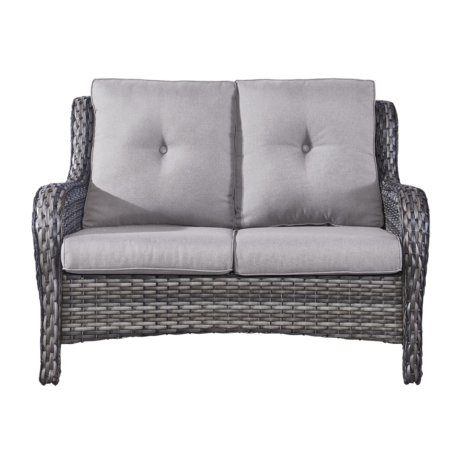 Loveseat Wicker Outdoor Couch - 2-Seater Rattan Patio Sofa