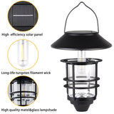 Solar Lantern Outdoor Lights, Hanging Waterproof Lantern Lights with Wall Mount Kit for Garden Porch Fence 2 Pack