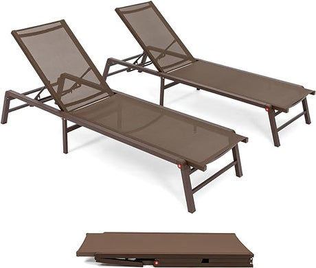 Chaise Lounge Outdoor, Aluminum Outdoor Chaise Lounge Set of 2