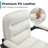 Ergonomic Swivel Office Chair with Flip-Up Armrests - White (Set of 2)