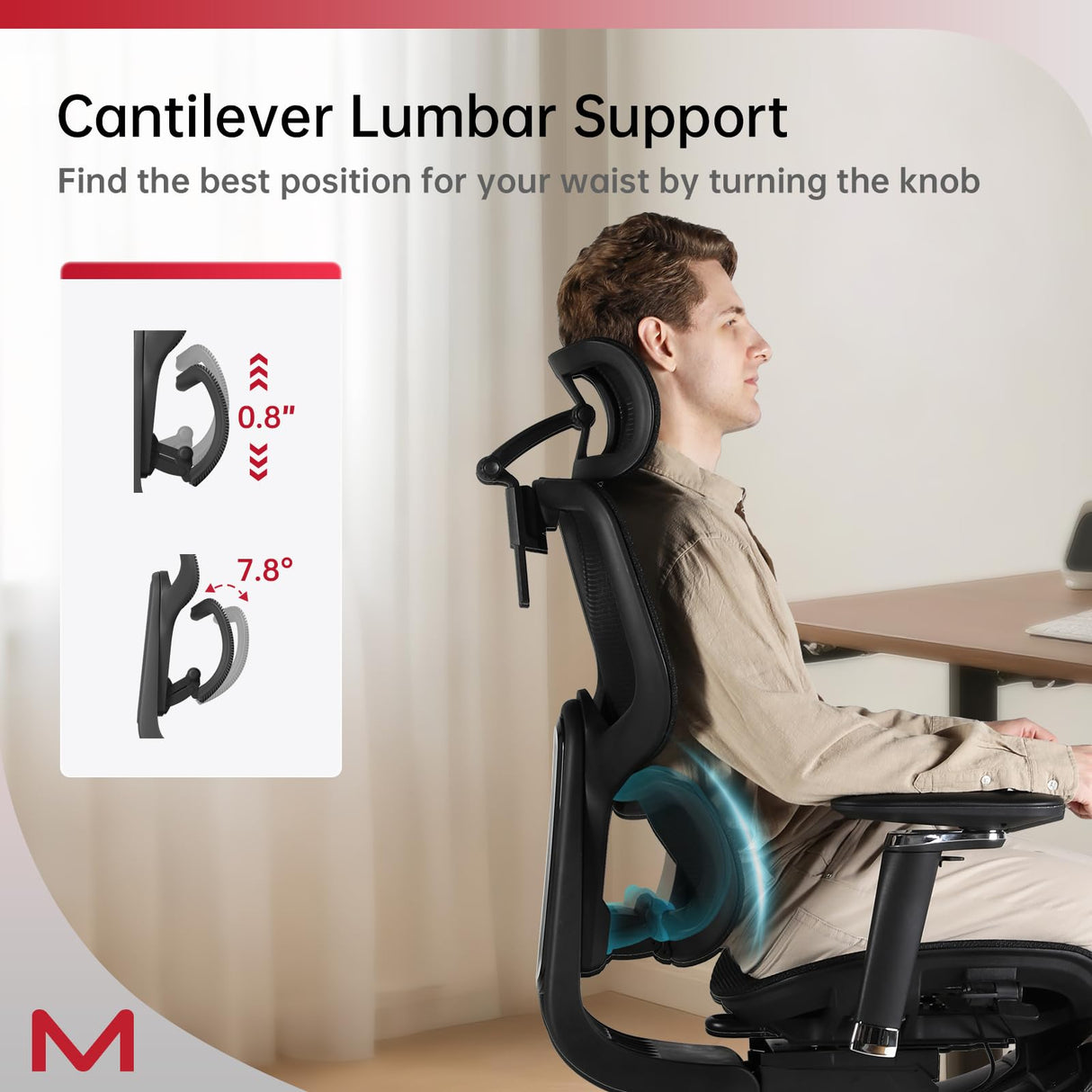 Ergonomic Office Chair with Footrest and Dynamic Lumbar Support