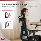Ergonomic Office Chair with Footrest and Dynamic Lumbar Support