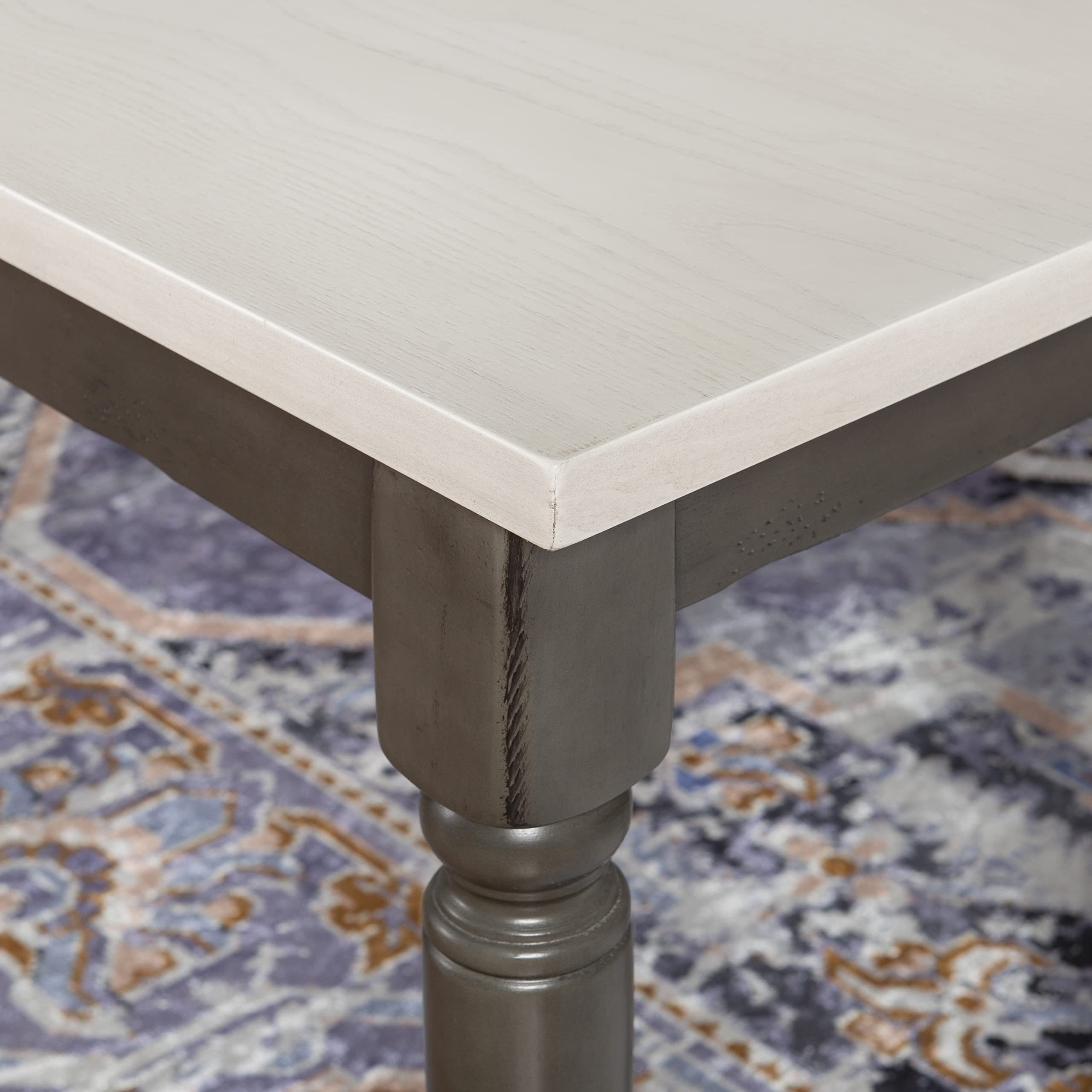 Piece Dining Set with Dark Grey Base and Smokey White Top Includes Dining Table Four