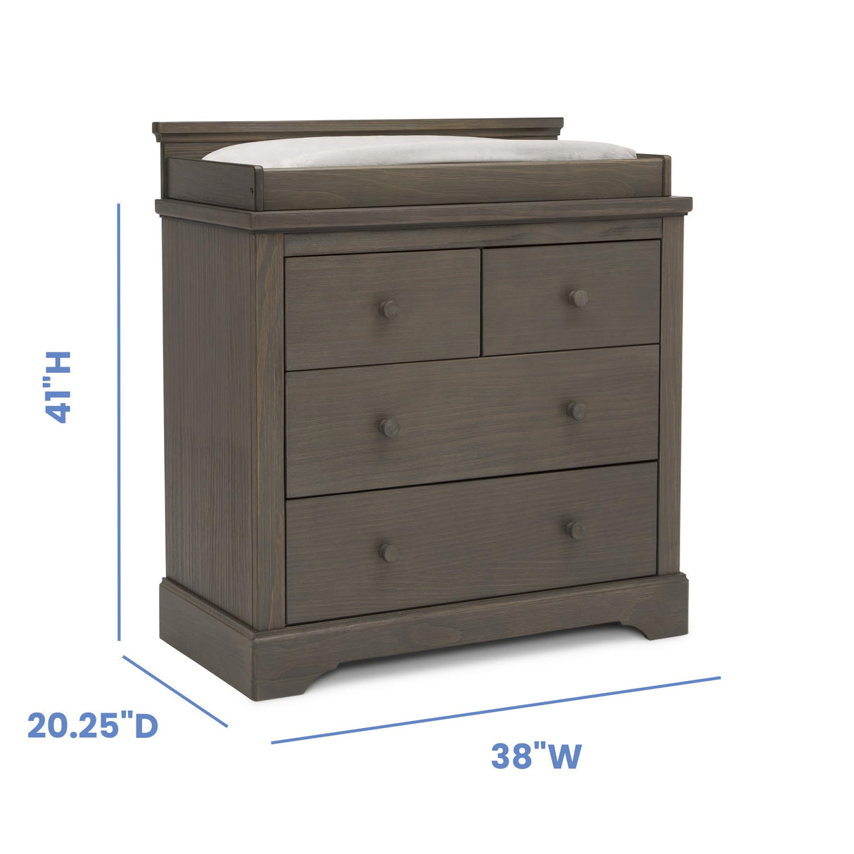 Kids Paloma 4 Drawer Dresser with Changing Top and Interlocking Drawers - Greenguard