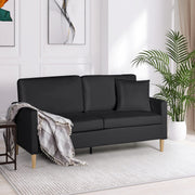 66" W Loveseat Sofa with 2 USB Mid Century Modern Love Seats PU Leather Furniture