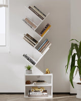 SUNMORY Tree Bookshelf, Brown and White