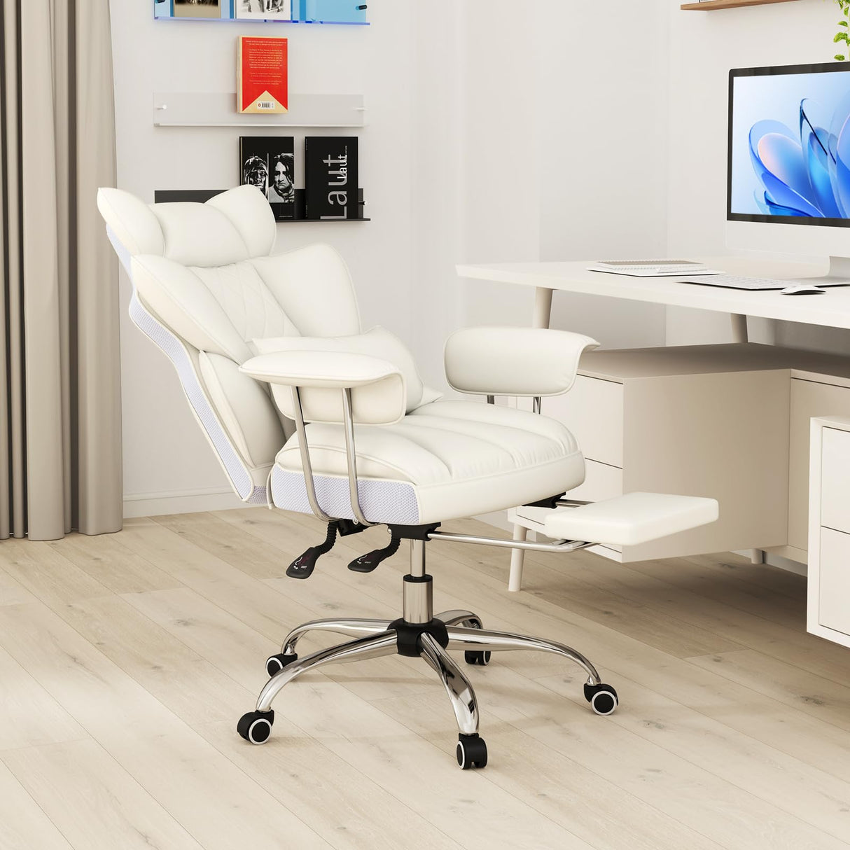 Big and Tall Executive Office Chair with Footrest and Lumbar Support