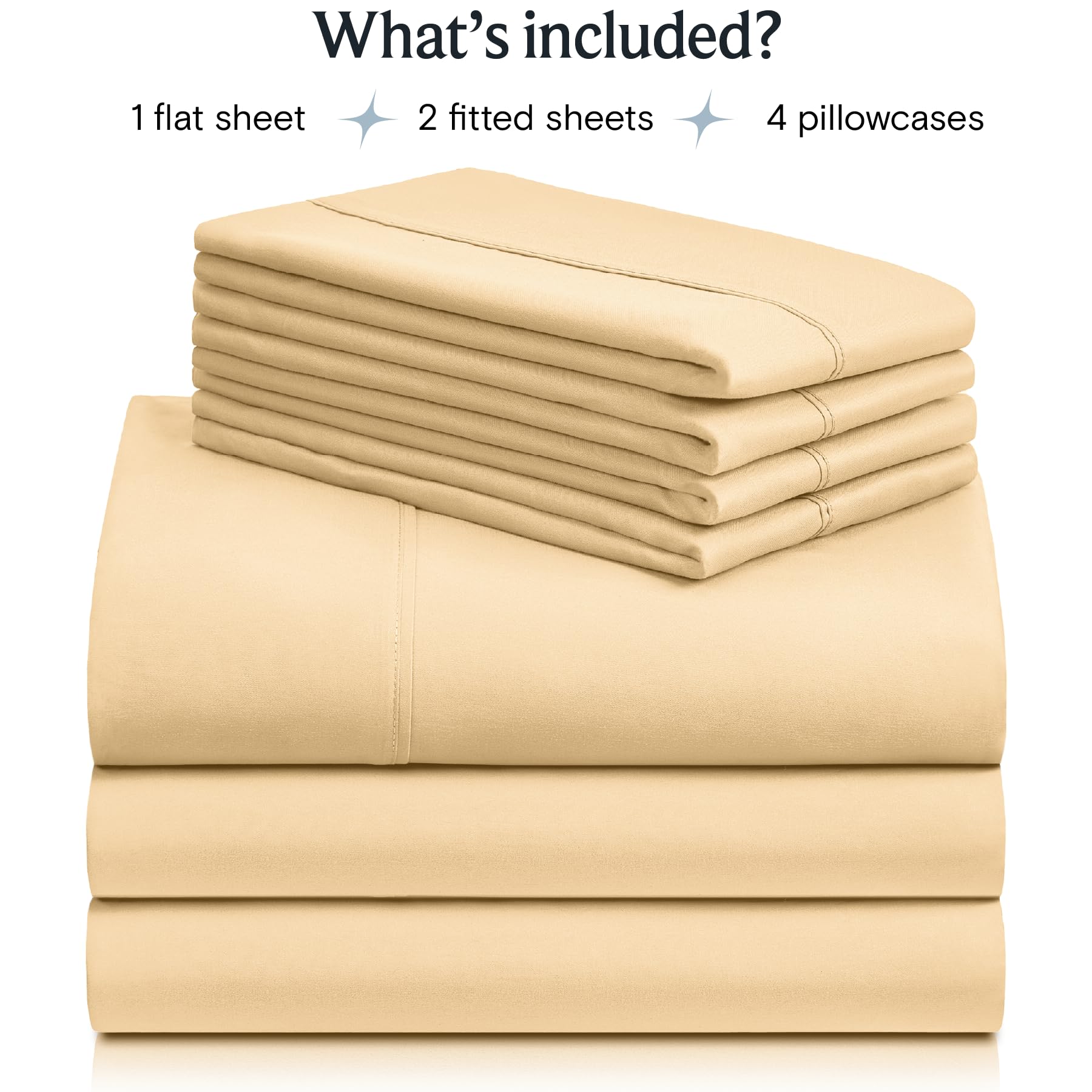 7 PC Split King Sheet Set, Breathable Luxury Bed Sheets