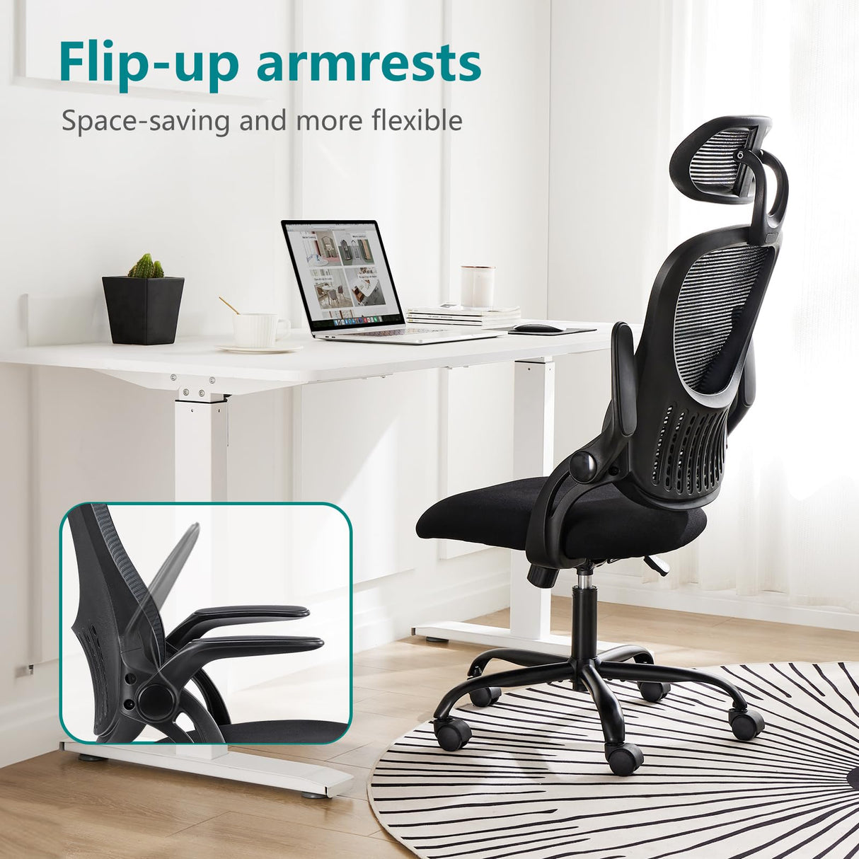 Office Computer Desk Chair, Ergonomic High-Back Mesh Rolling Work Task Chairs