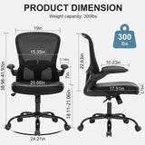 Office Chair, Ergonomic Desk Chair with Flip-up Armrests, PU Leather Computer Chair