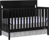 Cape Cod 5-In-1 Convertible Crib In Black, Greenguard Gold And JPMA Certified,