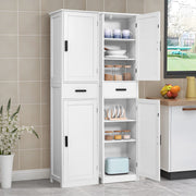 67“ Tall Bathroom Cabinet, Storage Cabinet with 4 Shelves & 2 Doors, Narrow Storage