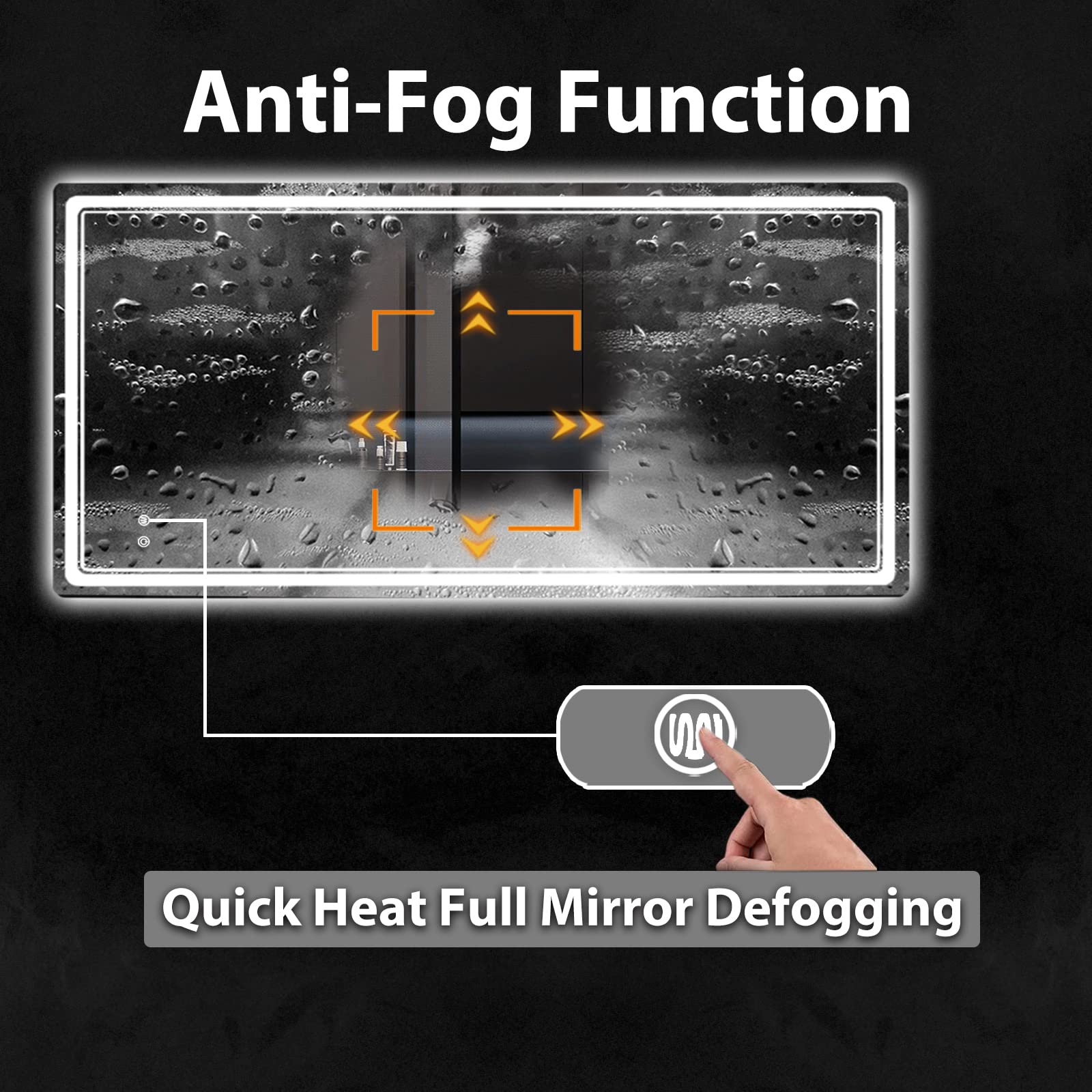 LED Bathroom Mirror 27x55 Inch with Adjustable Lighting & Anti-Fog