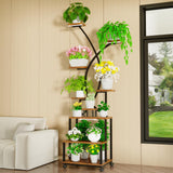 9 Tiered Tall Metal Plant Stand Indoor with Grow Lights, Large Holder Display Shelf