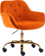 Comfy Home Office Task Chair with Wheels, Cute Modern Upholstered Velvet Back