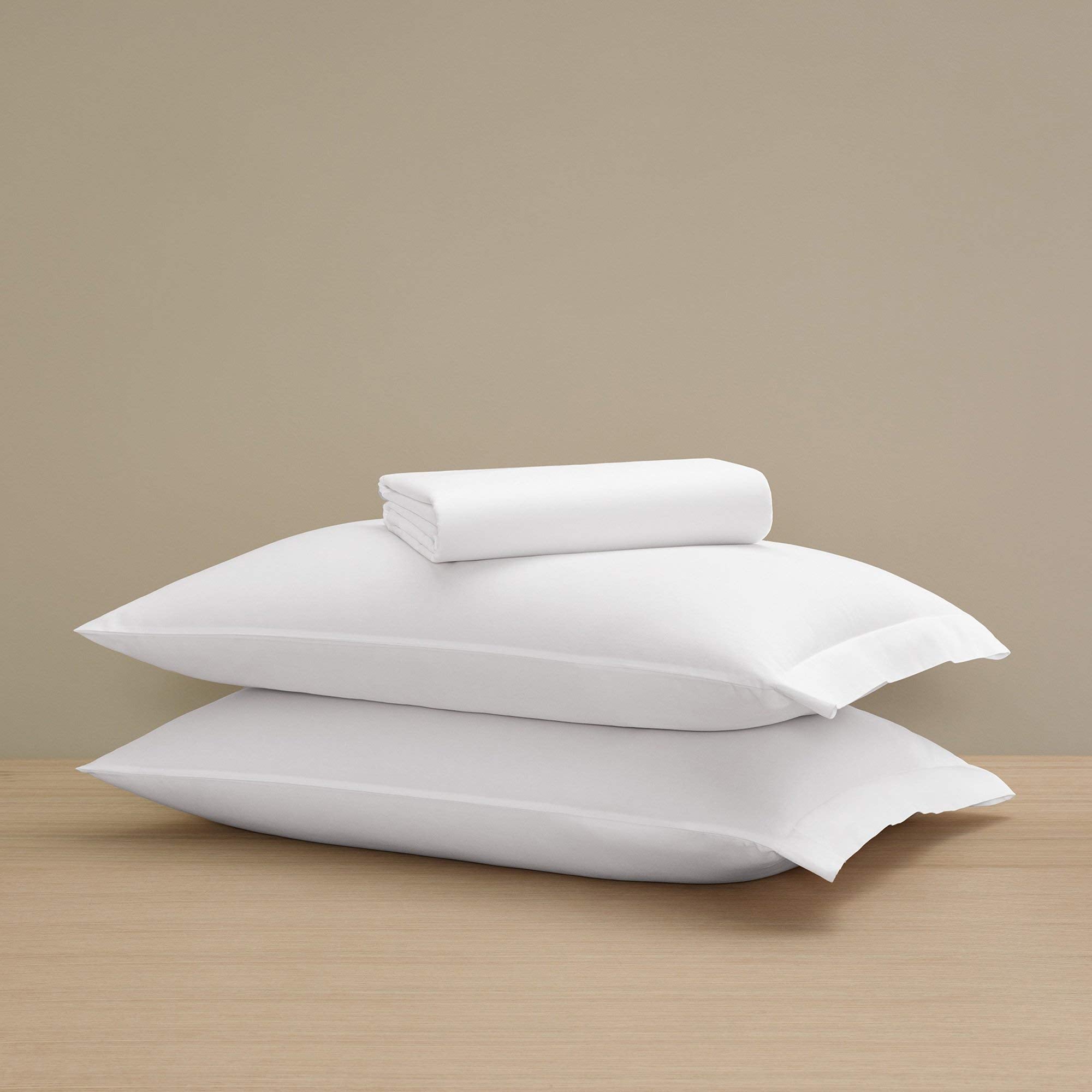 Sateen Simple Sheet Set (California King) - Luxury All-White Bedding Sheet Set/Includes