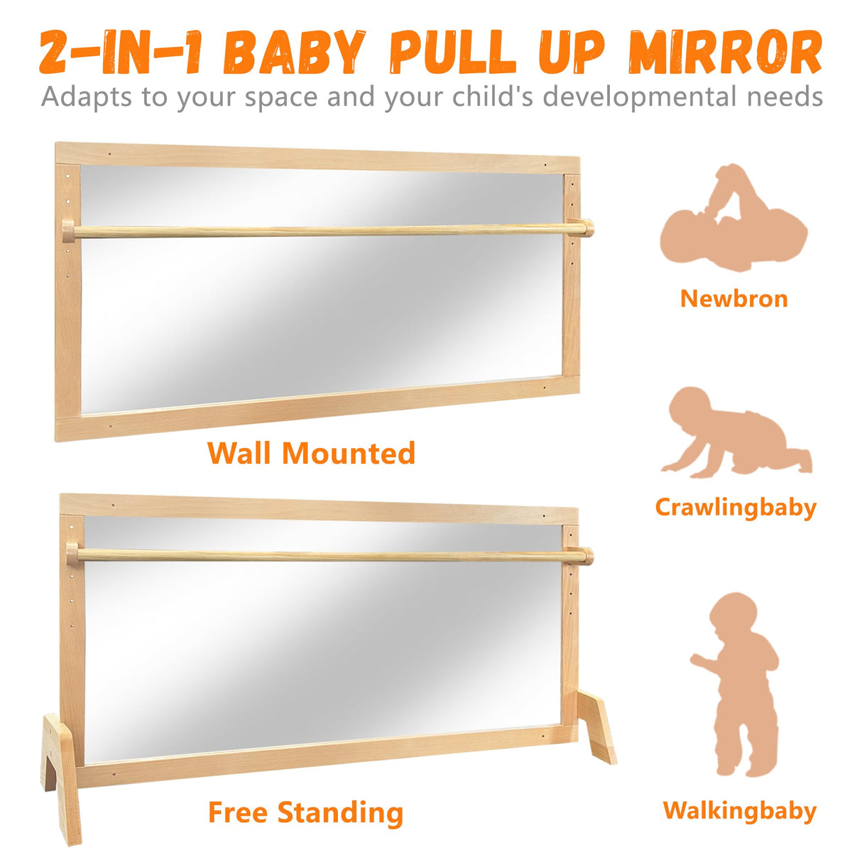 Montessori Mirror Shatterproof, Montessori Furniture Mirror Single-Sided