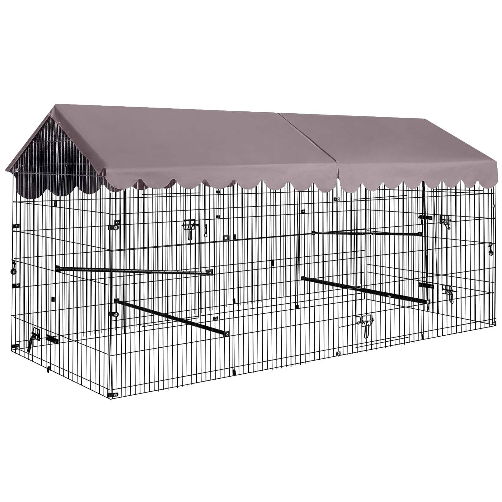Chicken Coop 88" Metal Chicken Run with Waterproof Cover Portable Poultry Cage Large Hen House Outdoor Animal Enclosure Exercise Pen for Chicken,Duck,Goose,Rabbit Cat and Other Small Animals