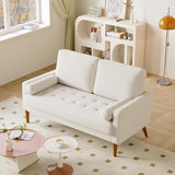 Loveseat Sofa, 56" Grey Velvet Couch Small Couch Love Seat Sofa with Tufted Seat
