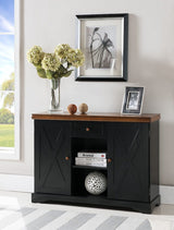 Wood Buffet Cabinet Console Table, Black / Walnut