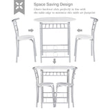 3 Piece Small Round Dining Table Set for Kitchen Breakfast Nook