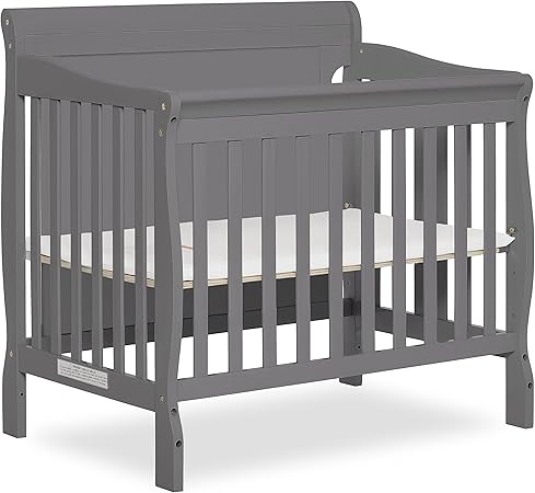 Alice 3-in-1 Full Panel Convertible Mini Crib, Olive, Greenguard Gold Certified