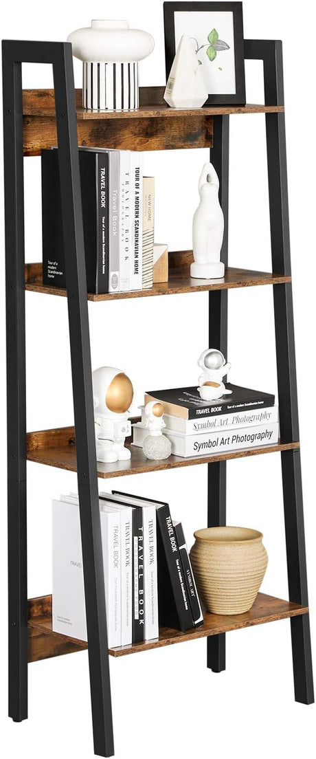 Bookshelf, 5-Tier Narrow Bookcase, Ladder Shelf for Home Office, Living Room, Bedroom