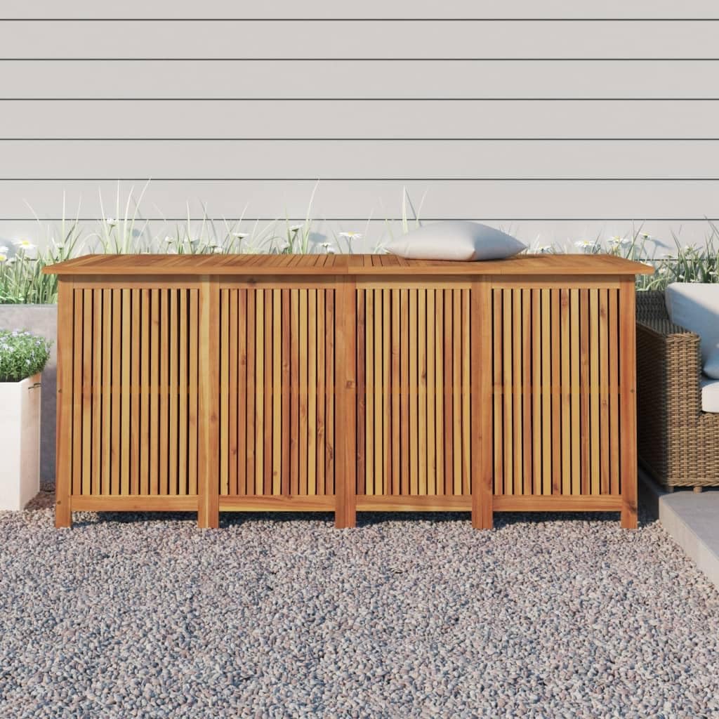 Large Solid Acacia Wood Garden Storage Box with Plenty of Water Resistant Liner